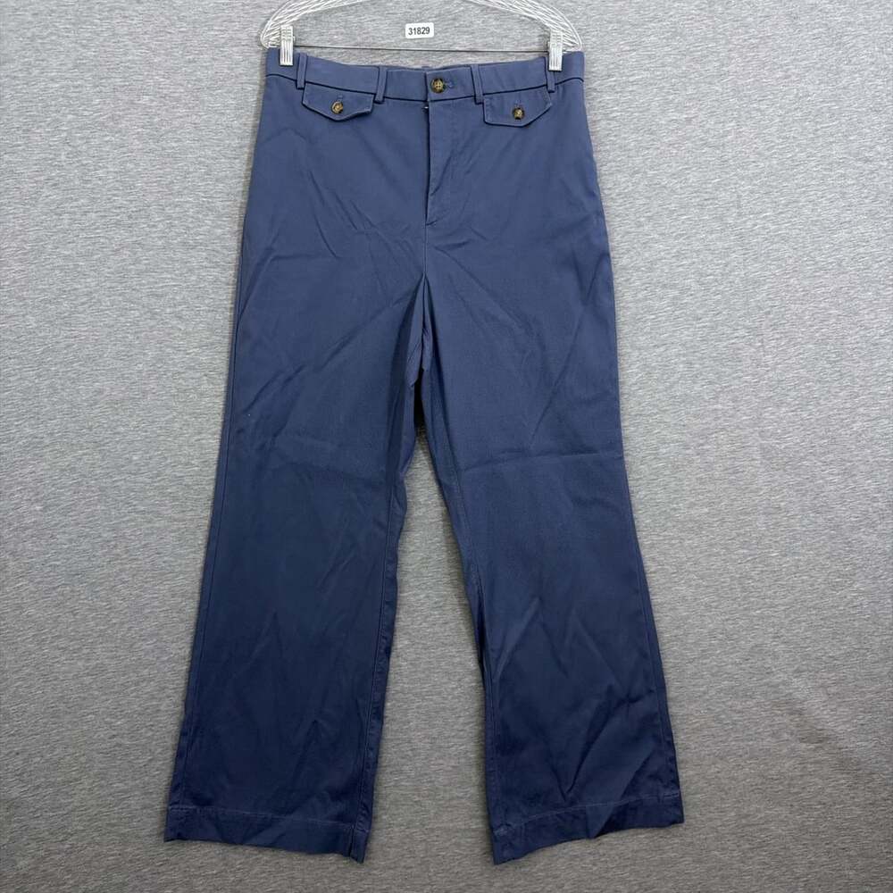 SPANX Womens Large Blue Supersmooth Stretch Twill Easy Flare Pant High Rise